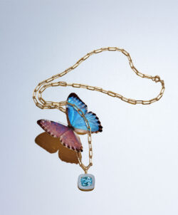 Sauer gold butterfly necklace