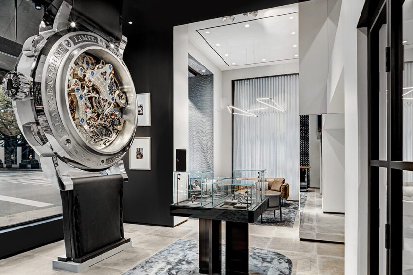 big watch display insde A.lange & Sohne boutique