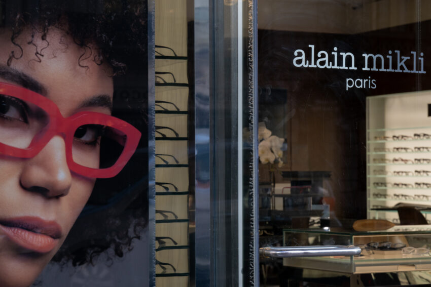 Alain Mikli Madison Avenue storefront eyeglasses on dispay