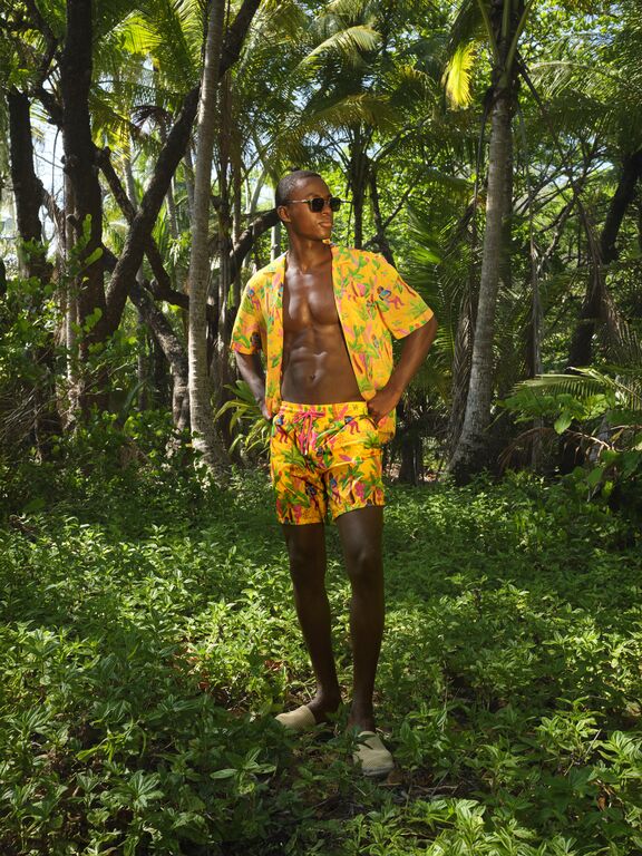 Man with Vilebrequin swim suit