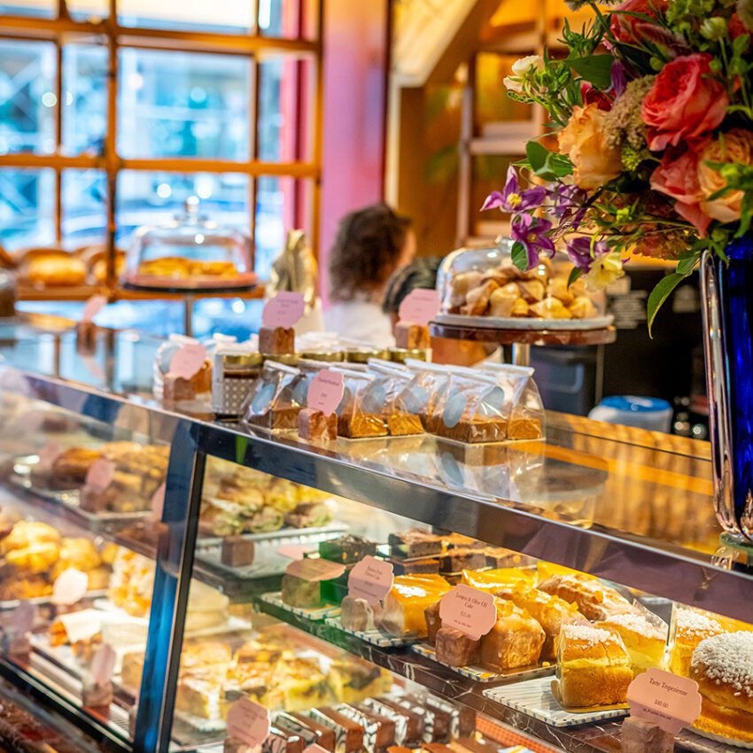 Birley Bakery pastries in glass