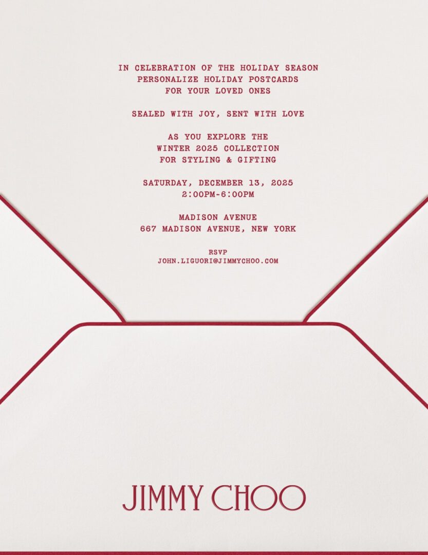 Jimmy Choo Madison Ave Holiday invitation