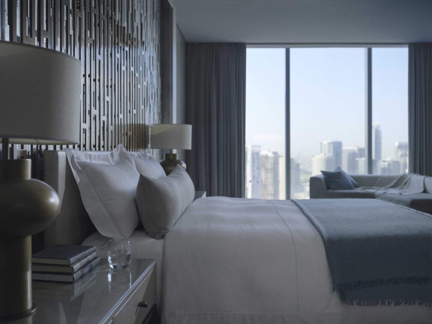 Bed with Frette bedding