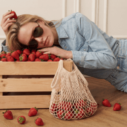 model wearing SEE sunglasses