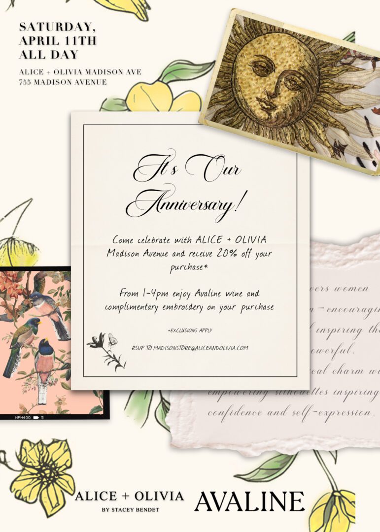 Alice+Olivia Anniversary invitation