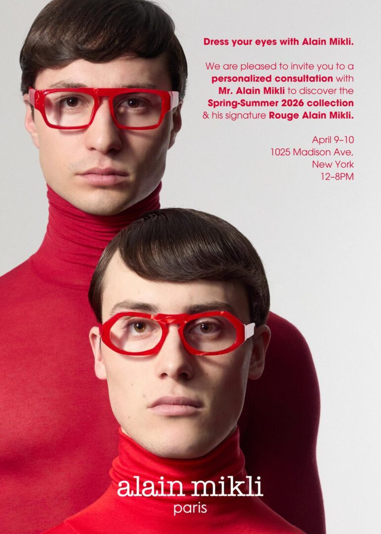 MODELS WEARING ALAIN MIKLI RED GLASSES