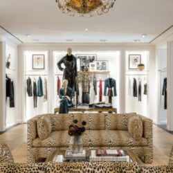 Veronica Beard madison avenue interior leopard coach and mannequin