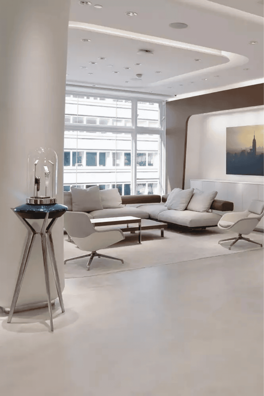 sofa and chairs af MB&F lounge NYC