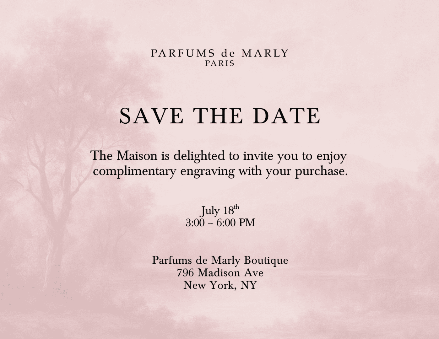 Parfums de Marley invitation