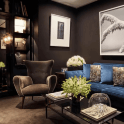 Sidney Garber store with blue and brown coach