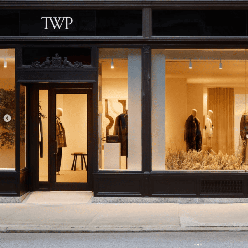 TWP Madison AVenue store front mannequins wearing TWP coats
