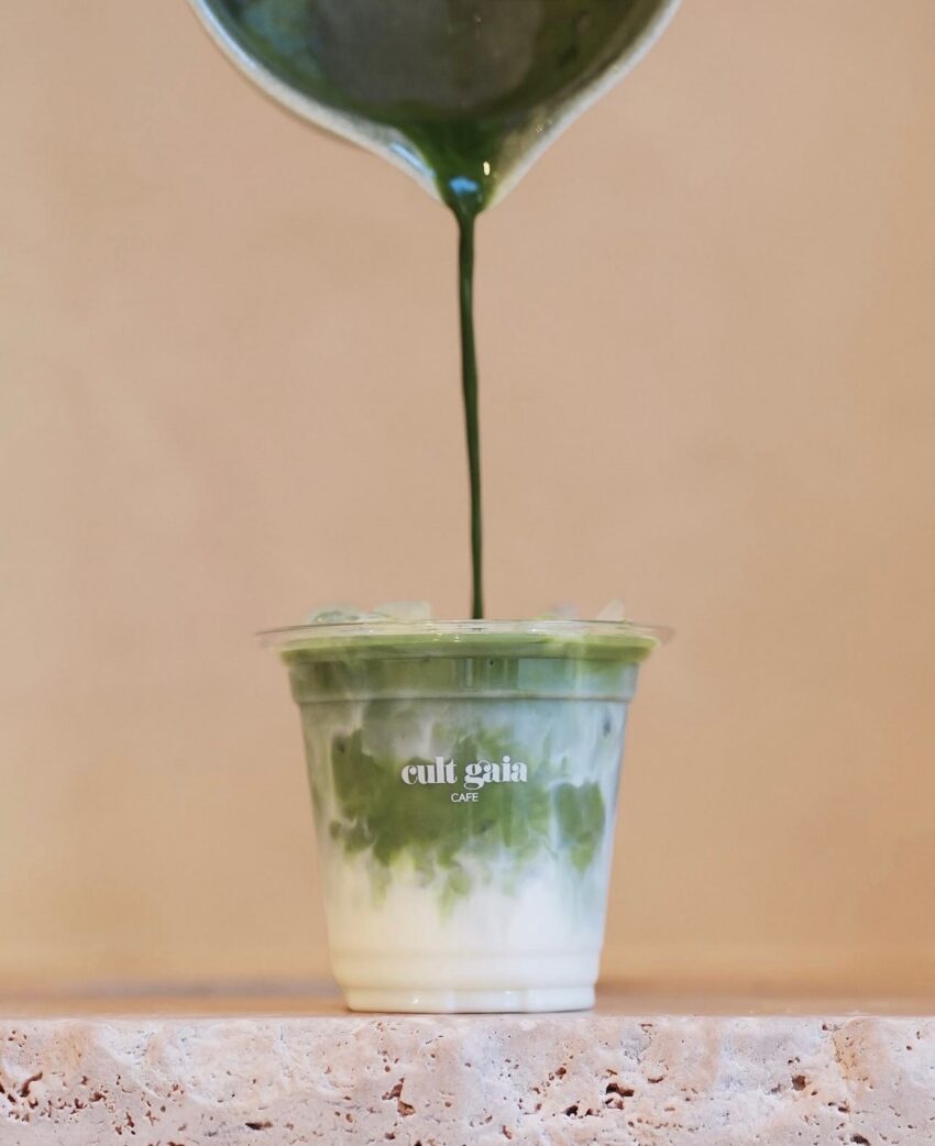 Cult Gaia cafe cup with marcha and mach pouring