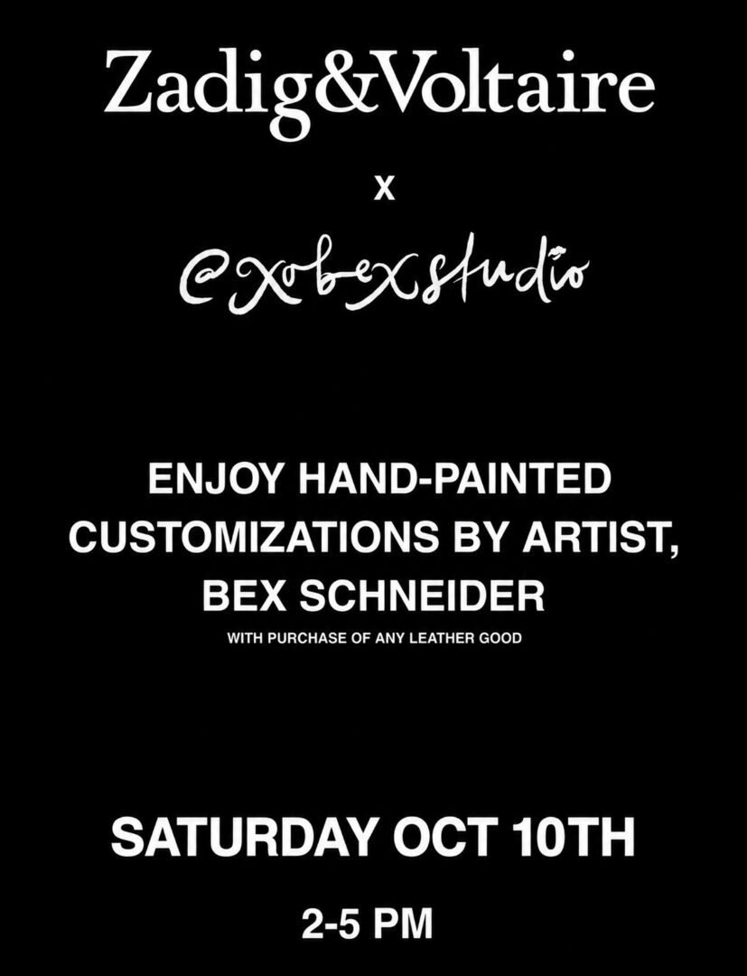 invitation to Zadig & Voltaire event
